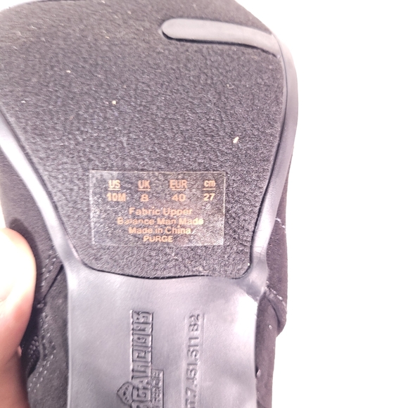 Fergalicous Purge Booties 10 Black Faux Suede Ankle Boots Heels - Picture 7 of 14